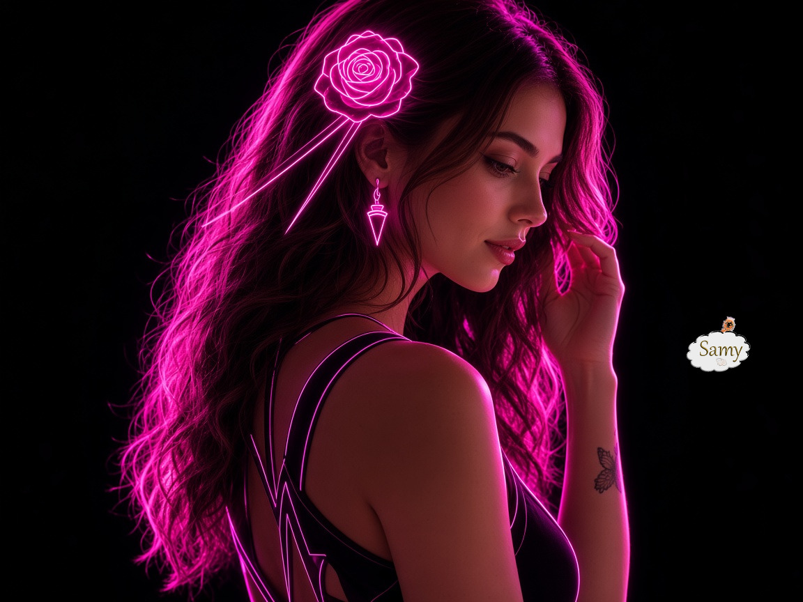 Neon Pink Persona Digital Live Portrait